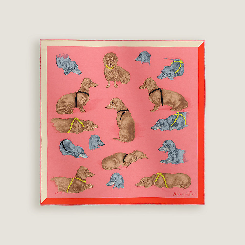 Les Bassets scarf 45 - Black | Hermès Mainland China